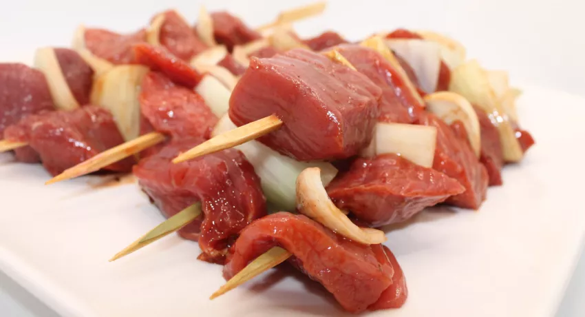Brochettes marinées de bœuf bio